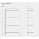 Regał 4 półki perforowane 1000x400x1800mm